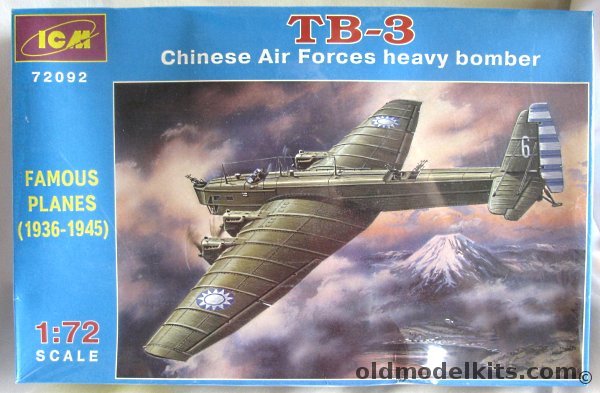 ICM 1/72 TB-3 Soviet Heavy Bomber - Chinese Air Force, 72092 plastic model kit